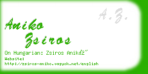 aniko zsiros business card